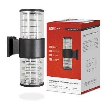 Светильник уличный настенный двусторонний НБУ ART-2хA60-BL алюминиевый черный IP54 IN HOME в Иркутске