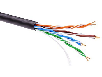 Кабель связи неэкран U/UTP 4х2 CAT5E, PE, черный 305м ДКС в Иркутске