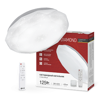 Светильник светодиодный COMFORT DIAMOND 125Вт 230В 3000-6500K 10000Лм 500x105мм с пультом ДУ IN HOME в Иркутске