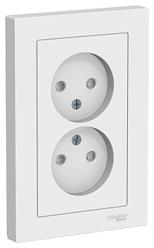 Розетка двойная AtlasDesign SE без з/к лотос в сборе в Иркутске