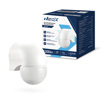Датчик движения инфракрасный ДД 10Б 1200Вт 180 гр. 12м IP44 белый NEOX в Иркутске