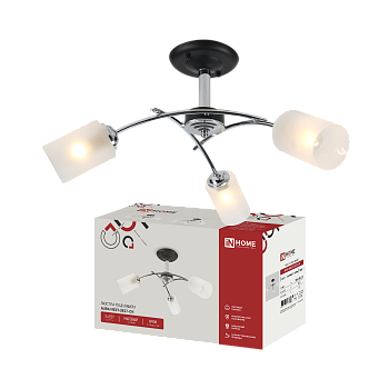 Люстра под лампу AURA NEST-3E27-CH 3хЕ27 матовый плафон хромированный корпус IN HOME в Иркутске