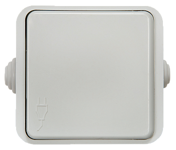 Розетка одинарная с крышкой AQUA белая полугерметичная 3110 IN HOME в Иркутске