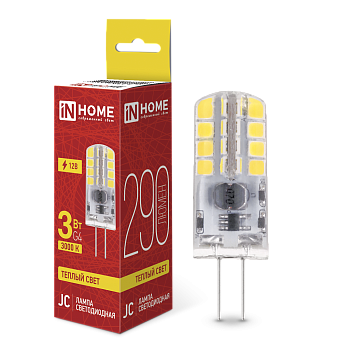 Лампа светодиодная LED-JC 3Вт 12В G4 3000К 290Лм IN HOME в Иркутске
