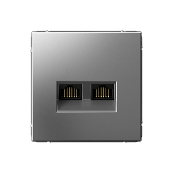 ARTGALLERY РОЗЕТКА двойная компьютерная RJ45+RJ45, кат.6А, механизм, СТАЛЬ в Иркутске