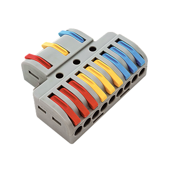 Клемма проходная разветвительная КПР 222-4139 с рычагами 3/9 полюса 0.08-2.5/4мм2 (3шт./уп.) IN HOME в Иркутске