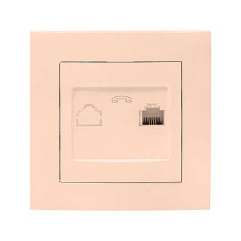 Валенсия розетка телефонная RG-11 1-местная кремовая EKF PROxima в Иркутске