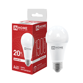 Лампа светодиодная LED-A60-VC 20Вт 230В Е27 4000К 1900Лм IN HOME в Иркутске