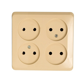 Розетка четырехместная ЭТЮД SE накладная крем в Иркутске
