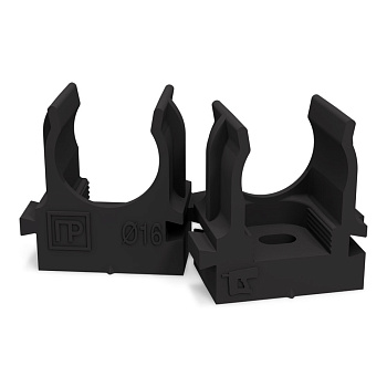 Крепеж-клипса для труб для прямого монтажа черная 16 мм Промрукав в Иркутске