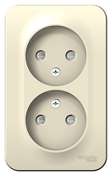 Розетка двойная BLANCA SE накладная со шторками молочная в Иркутске