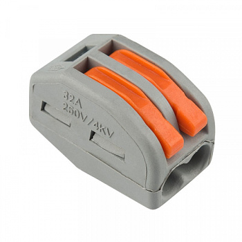 Универсальная клемма 2-проводная, серая (0,08-2,5/4 мм²) (50 шт./уп.) REXANT в Иркутске