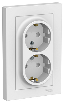 Розетка двойная AtlasDesign SE с з/к со шторками лотос в сборе в Иркутске