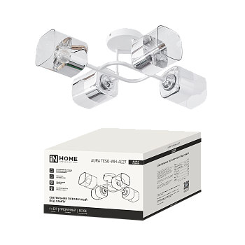 Светильник потолочный под лампу AURA TESO-WH-4E27 540x430x150 белый IN HOME в Иркутске