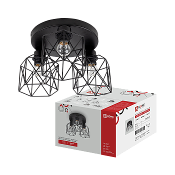 Светильник настенно-потолочный под лампу LOFT ATIKO-СL-3E27R-BL 3хЕ27 черный IN HOME в Иркутске