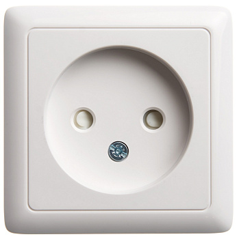 Розетка одинарная ХИТ SE со шторками накладная белая в Иркутске