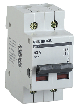 Выключатель нагрузки (мини-рубильник) ВН-32 2Р 63А GENERICA IEK в Иркутске