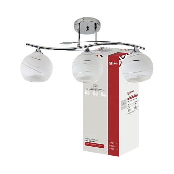 Люстра линейная под лампу AURA PERLA-3E27-LWC 3хЕ27 матовый плафон, хром IN HOME в Иркутске