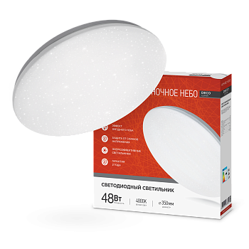 Светильник светодиодный серии DECO НОЧНОЕ НЕБО 48Вт 230В 4000К 4320Лм 380х55мм IN HOME в Иркутске
