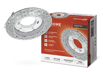 Светильник встраиваемый GX53R-crystal БАБОЧКИ-R15L с подсветкой 4К под GX53 Прозрачный/Хром IN HOME в Иркутске