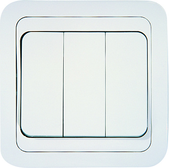 Выключатель трехклавишный МИМОЗА MAKEL белый в Иркутске