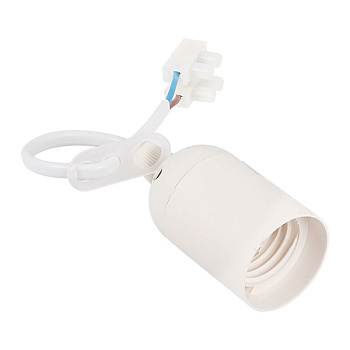 Патрон подвесной с клеммной колодкой E27 белый, с этикеткой, индивидуальный пакет REXANT в Иркутске