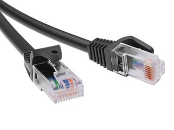Патч-корд неэкр. CAT5E U/UTP 4х2, LSZH, черный, 0.5м ДКС в Иркутске