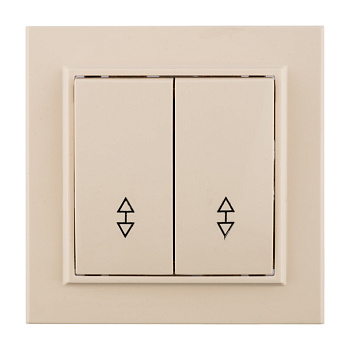 Выключатель 2-клавишный СП проходной 10А бежевый Минск EKF в Иркутске