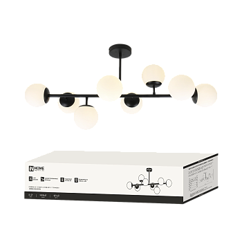 Светильник потолочный под лампу AURORA LUNA-8G9-BL 8xG9 матовые плафоны, черный корпус IN HOME в Иркутске