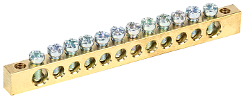 Шина PEN "земля-ноль" 6х9мм 12/2 (12групп/креп по краям) IEK в Иркутске