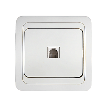 Розетка компьютерная одинарная RJ-45 CLASSICO белая 2131 IN HOME в Иркутске