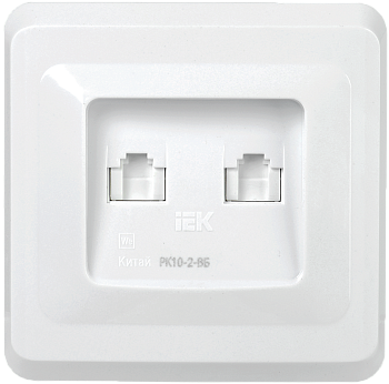 РК10-2-ВБ Розетка 2-ая компьютерная RJ45 Cat5e ВЕГА белый IEK в Иркутске