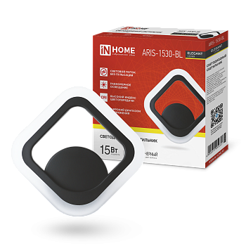 Светильник светодиодный ELEGANT ARIS-1530-BL 15Вт 230В 3000K 1200Лм черный IN HOME в Иркутске