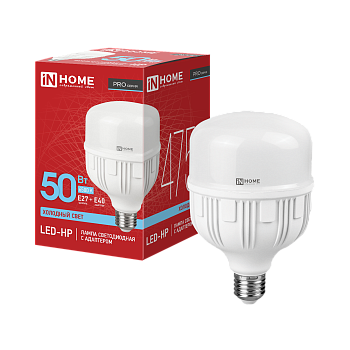 Лампа светодиодная LED-HP-PRO 50Вт 230В Е27 с адаптером E40 6500К 4750Лм IN HOME в Иркутске