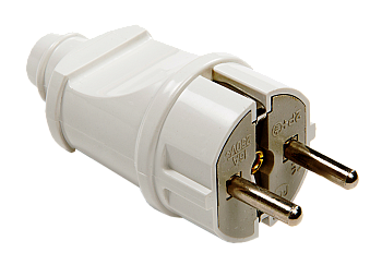 Вилка прямая с заземлением 16А белая 4140 IN HOME в Иркутске