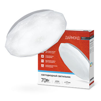Светильник светодиодный серии DECO ДАЙМОНД 70Вт 230В 6500К 6300Лм 496х85мм IN HOME в Иркутске