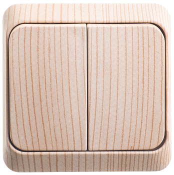 Выключатель двухклавишный ЭТЮД SE накладной сосна в Иркутске