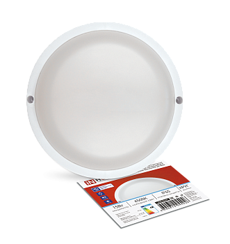 Светильник светодиодный герметичный СПП ОAД-1565-КРУГ 15Вт 6500К 1350Лм с оптико-акустическим датчиком IP65 140мм IN HOME в Иркутске