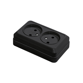 Розетка двойная BOLLETO черная накладная 7102B IN HOME в Иркутске