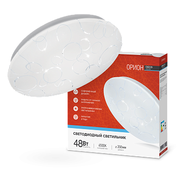 Светильник светодиодный серии DECO ОРИОН 48Вт 230В 6500К 4320Лм 380х55мм IN HOME в Иркутске