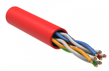 ITK Кабель связи витая пара U/UTP кат.5E 4х2х24AWG LSZH красный 305м в Иркутске