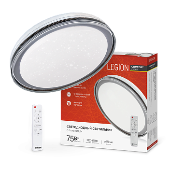 Светильник светодиодный COMFORT LEGION 75Вт 230В 3000-6500K 6000Лм 490x85мм с пультом ДУ IN HOME в Иркутске