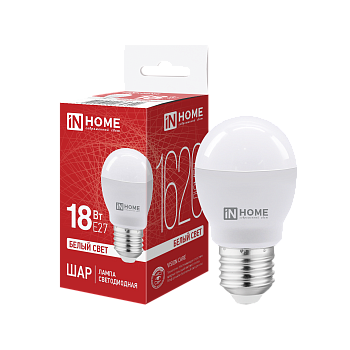 Лампа светодиодная LED-ШАР-VC 18Вт 230В E27 4000K 1620Лм IN HOME в Иркутске