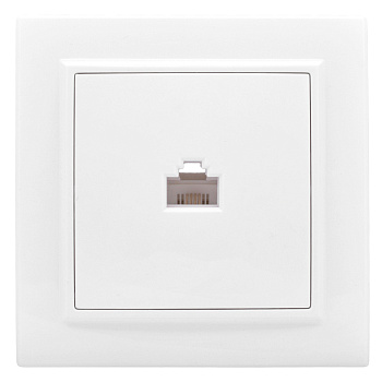 Розетка компьютерная одинарная Минск EKF белая в Иркутске