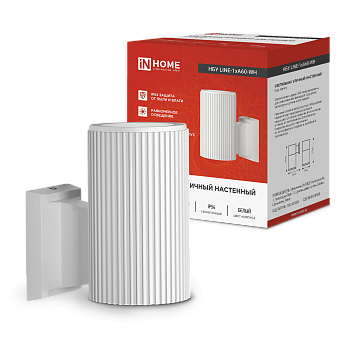 Светильник уличный настенный односторонний НБУ LINE-1хA60-WH алюминиевый белый IP54 IN HOME в Иркутске