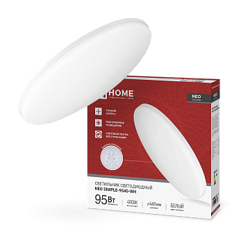Светильник светодиодный NEO SIMPLE-9540-WH 95Вт 230В 4000K 7600Лм 460x67мм белый IN HOME в Иркутске