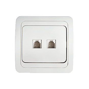 Розетка компьютерная двойная RJ-45 CLASSICO белая 2136 IN HOME в Иркутске