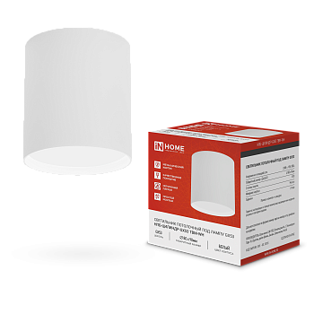 Светильник потолочный НПБ-ЦИЛИНДР-GX53 TBM-WH 80х90мм белый IN HOME в Иркутске