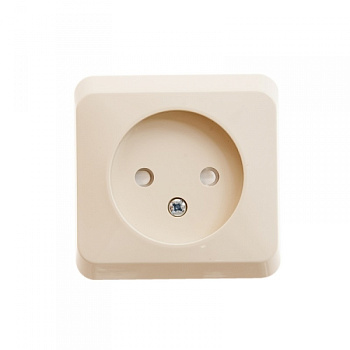 Розетка одинарная ЭТЮД SE со шторками крем в Иркутске