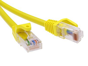 Патч-корд неэкр. CAT5E U/UTP 4х2, LSZH, желтый, 0.5м ДКС в Иркутске